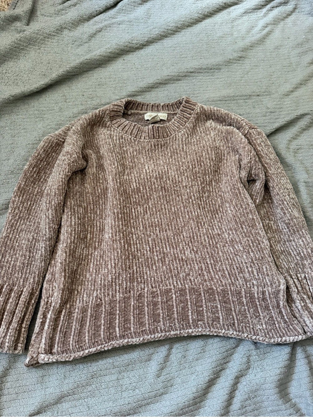 Cynthia Rowley Chenille Crewneck Sweater - Taupe